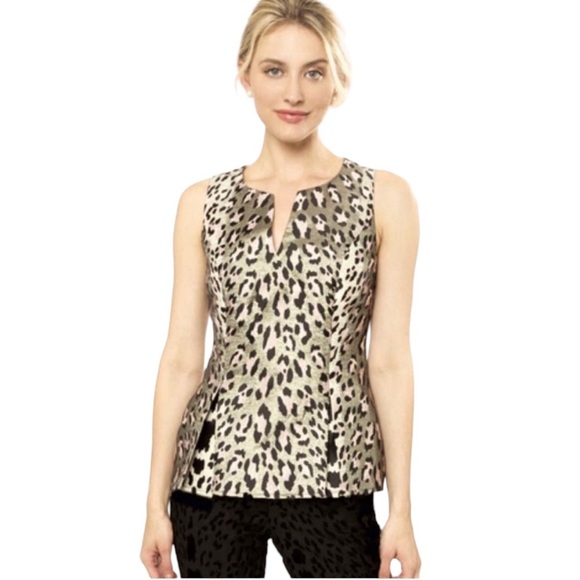 Ann Taylor Leopard Peplum Blouse - Picture 1 of 6